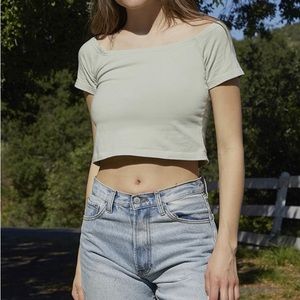 John Galt Green Charlene Off-the-Shoulder Top